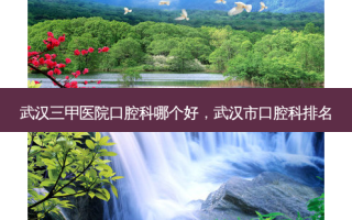 武汉三甲医院口腔科哪个好，武汉市口腔科排名
