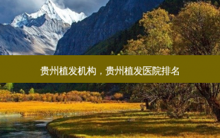 贵州植发机构，贵州植发医院排名