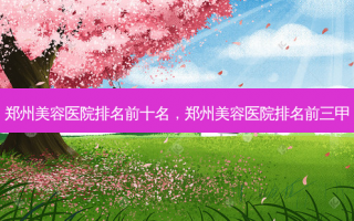 郑州美容医院排名前十名，郑州美容医院排名前三甲