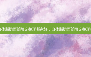 深圳自体脂肪面部填充整形哪家好，自体脂肪面部填充整形哪家好