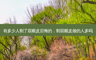 有多少人割了双眼皮后悔的，割双眼皮做的人多吗