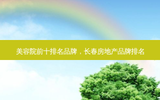 美容院前十排名品牌，长春房地产品牌排名