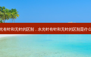 水光有针和无针的区别，水光针有针和无针的区别是什么呀