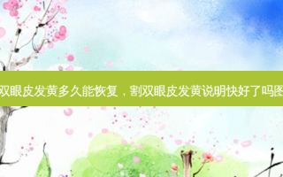 割双眼皮发黄多久能恢复，割双眼皮发黄说明快好了吗图片
