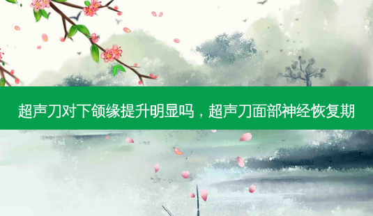 超声刀对下颌缘提升明显吗,超声刀面部神经恢复期-第1张图片-美和整形网 超声刀对下颌缘提升明显吗,超声刀面部神经恢复期-第1张图片-美和整形网