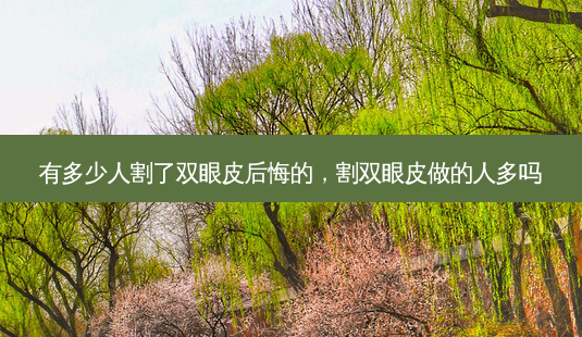 有多少人割了双眼皮后悔的,割双眼皮做的人多吗-第1张图片-美和整形网 有多少人割了双眼皮后悔的,割双眼皮做的人多吗-第1张图片-美和整形网