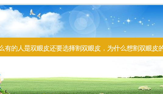 为什么有的人是双眼皮还要选择割双眼皮,为什么想割双眼皮的原因-第1张图片-美和整形网 为什么有的人是双眼皮还要选择割双眼皮,为什么想割双眼皮的原因-第1张图片-美和整形网