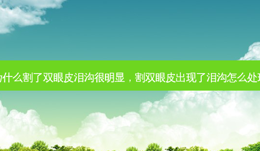 为什么割了双眼皮泪沟很明显,割双眼皮出现了泪沟怎么处理-第1张图片-美和整形网 为什么割了双眼皮泪沟很明显,割双眼皮出现了泪沟怎么处理-第1张图片-美和整形网